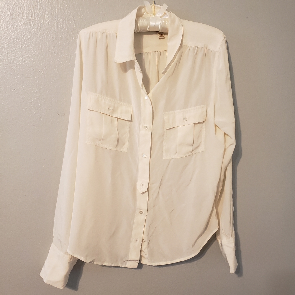 100% silk J Crew button up blouse